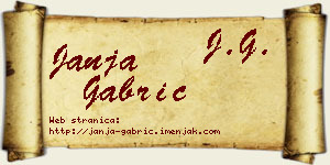 Janja Gabrić vizit kartica